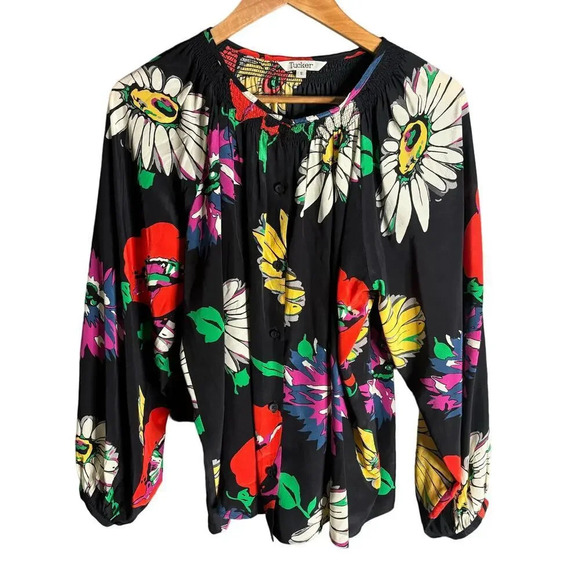 Tucker NYC The Classic Blouse Great Lawn Black Size S - Picture 4 of 7